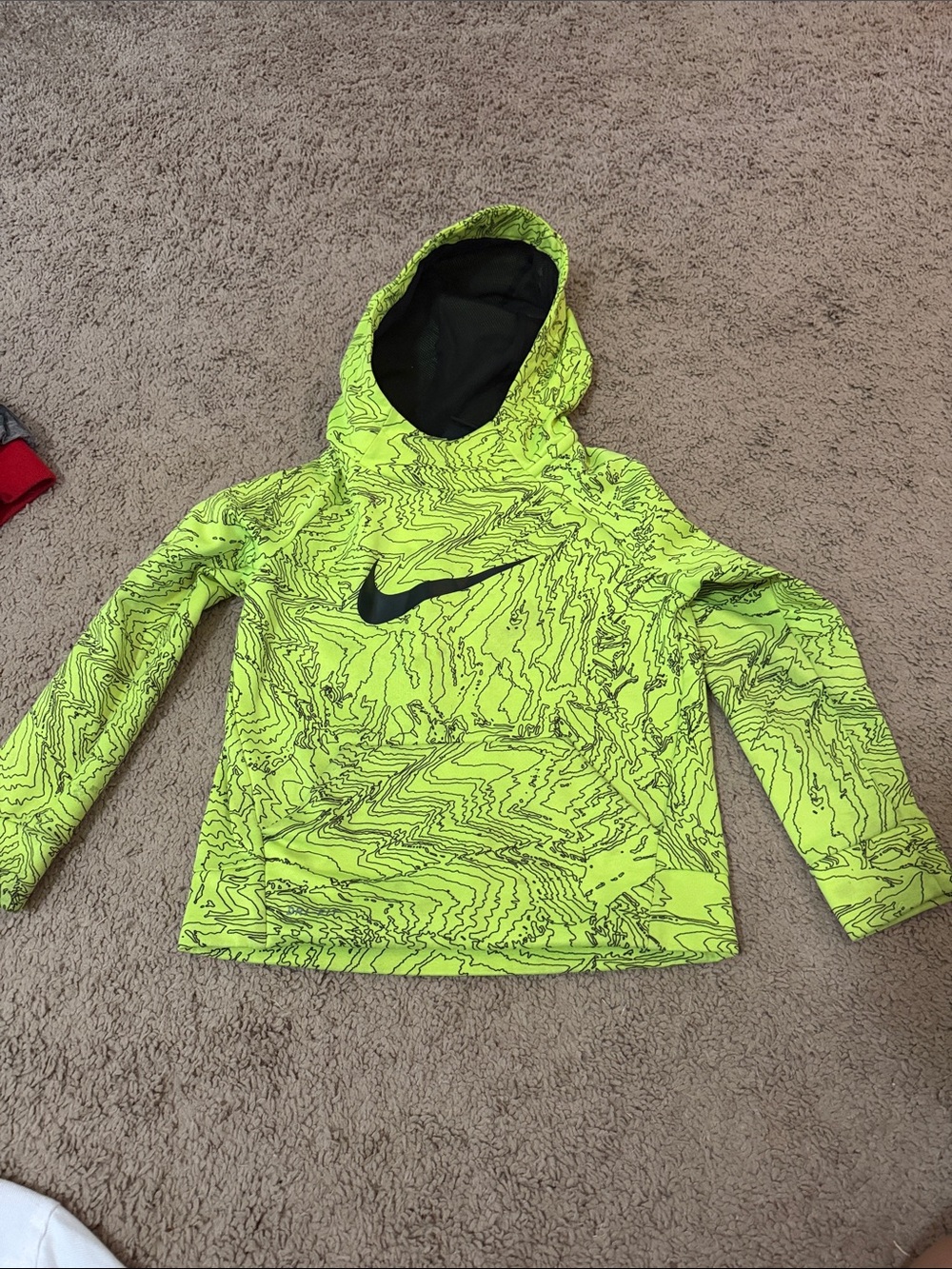 Nike Bright Lime Green Hoodie with Black Swoosh